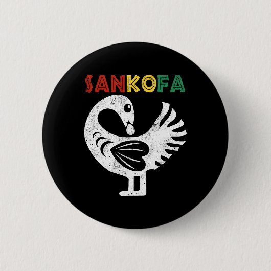 Sankofa Juneteenth Ghana Adinkra Symbol Sankofa Button (Vorderseite)