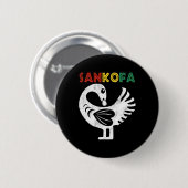Sankofa Juneteenth Ghana Adinkra Symbol Sankofa Button (Vorne & Hinten)