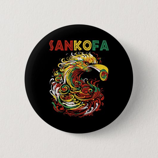 Sankofa Juneteenth Ghana Sankofa Symbol Adinkra Button (Vorderseite)
