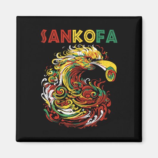 Sankofa Juneteenth Ghana Sankofa Symbol Adinkra Magnet (Vorne)