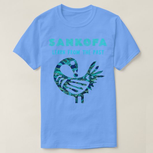 Sankofa lernt vom afrikanischen Vogelmuster der Ve T-Shirt (Design vorne)