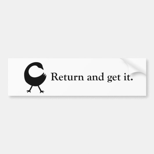 Sankofa "Rückkehr und erhält es. " Autoaufkleber (Vorne)