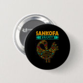 Sankofa Schwarze Geschichte Afro Afrikanischer Sto Button (Vorne & Hinten)