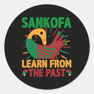Sankofa-Symbol und Adinkra Ghana für die schwarze  Runder Aufkleber
