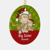 Sankt-Affe-große Schwester-Weihnachtsverzierung Keramikornament (Rechts)