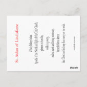 Sankt-Aidan-Gebetskarte Postkarte (Rückseite)