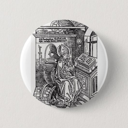 Sankt Ambrosius von Mailand Button (Vorderseite)
