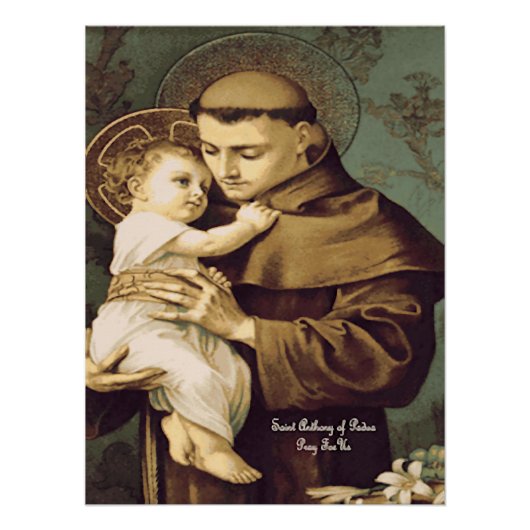 Sankt Antonius von Padua Poster (Vorderseite)