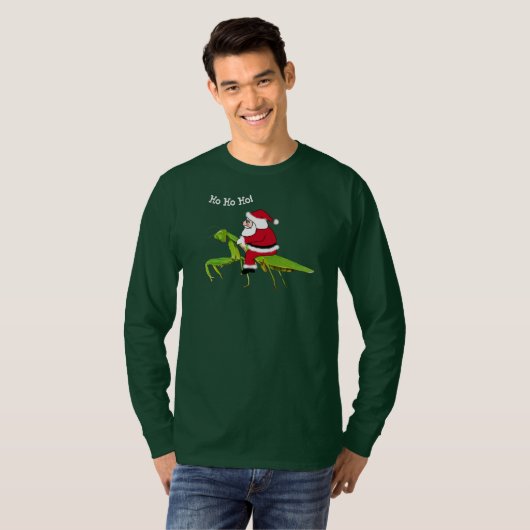 Sankt auf betender Mantis-WeihnachtsT - Shirt (Vorne ganz)