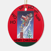 Sankt auf einer Motorradweihnachtskreisverzierung Keramik Ornament (Links)
