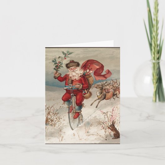 Sankt auf Fahrrad Notecards Feiertagskarte (Vorderseite)