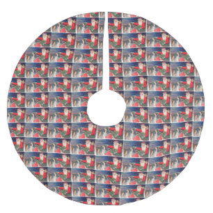 Sankt auf Sleigh Thunder_Cove Vintag Polyester Weihnachtsbaumdecke