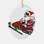 Sankt auf Snowmobile Keramikornament (Rechts)