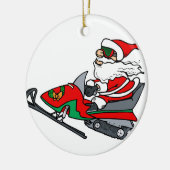 Sankt auf Snowmobile Keramikornament (Links)