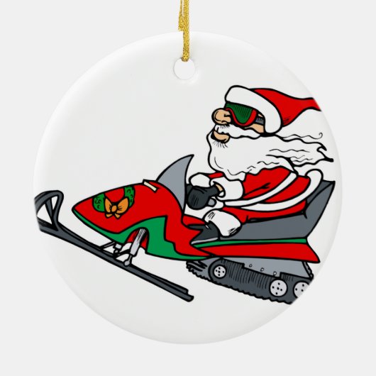 Sankt auf Snowmobile Keramikornament (Hinten)
