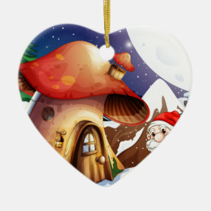 Sankt außerhalb des Pilzhauses Keramik Ornament