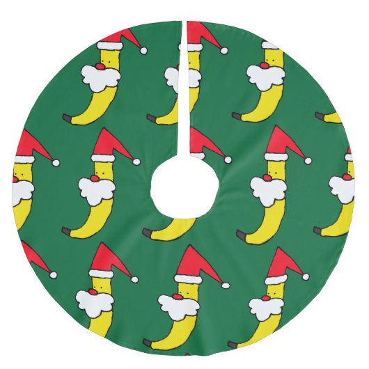 Sankt-Bananen-Weihnachtsbaum-Rock Polyester Weihnachtsbaumdecke (Vorderseite)