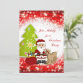 Sankt-Baum scherzt WeihnachtsParty Einladung (Stehend Vorderseite)