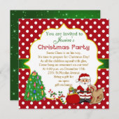 Sankt, Baum, Schwingpferd scherzt WeihnachtsParty Einladung (Vorne/Hinten)