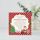 Sankt, Baum, Schwingpferd scherzt WeihnachtsParty Einladung (Stehend Vorderseite)