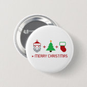 Sankt + Baum + Strumpf = frohe Weihnachten Button (Vorne & Hinten)