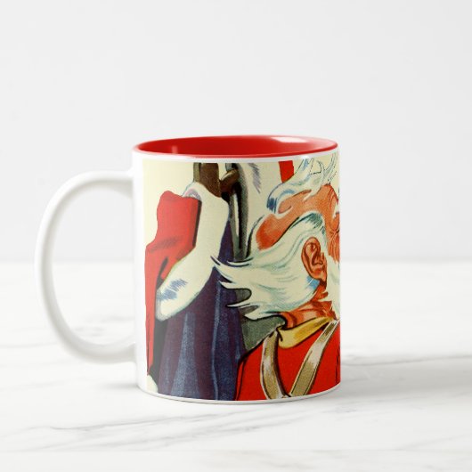 Sankt bei der Arbeit Zweifarbige Tasse (Links)