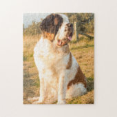 Sankt Bernard dog in the Sunset Puzzle (Vertikal)