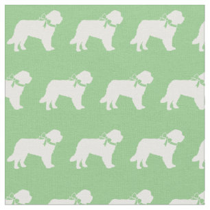 Sankt-Bernhard-Hund-Silhouette Haustier Sagegrün Stoff