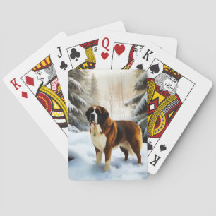 Sankt Bernhard Lass es schneien Weihnachten Spielkarten