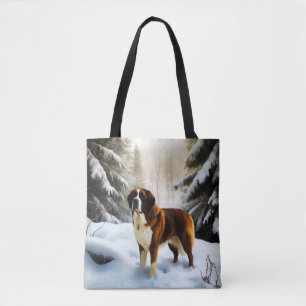 Sankt Bernhard Lass es schneien Weihnachten Tasche