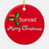 Sankt-Boxer-Hundeweihnachtsverzierung Keramik Ornament (Hinten)