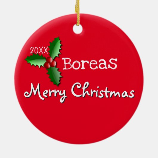 Sankt-Boxer-Hundeweihnachtsverzierung Keramik Ornament (Hinten)