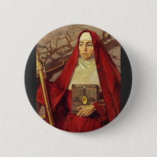 Sankt Brigida von Kildare keltische Flamme Sakrale Button