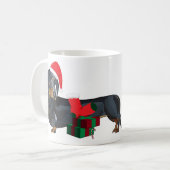 Sankt-Dackel auf Weihnachten Kaffeetasse (Vorderseite Links)