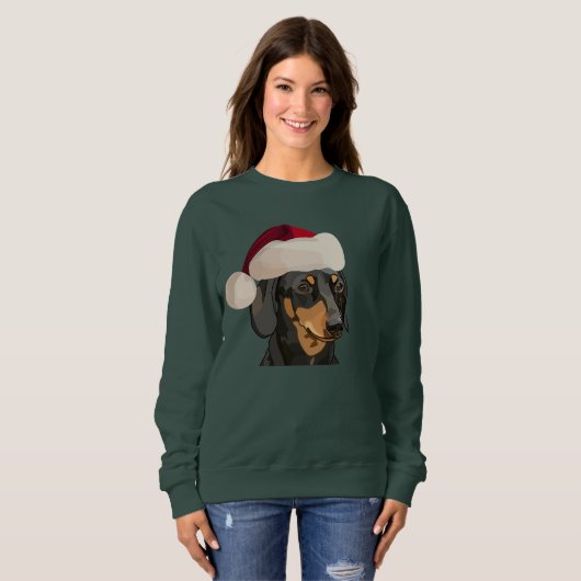 Sankt-Dackel-Weihnachten Sweatshirt (Vorne ganz)