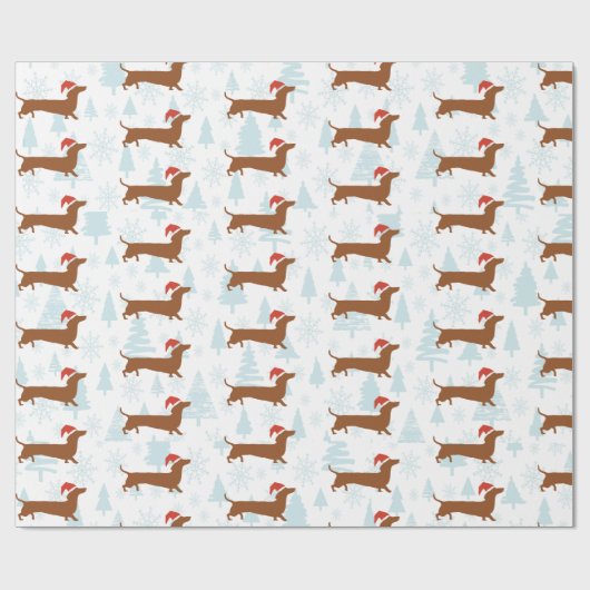 Sankt-Dackel-Weihnachtsgeschenk-Verpackungspapier Geschenkpapier (Flach)