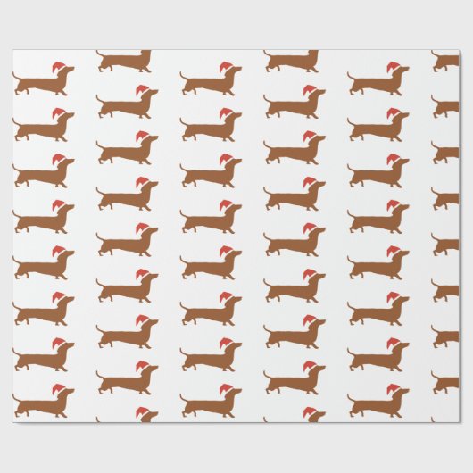 Sankt-Dackel-Weihnachtsgeschenk-Verpackungspapier Geschenkpapier (Flach)