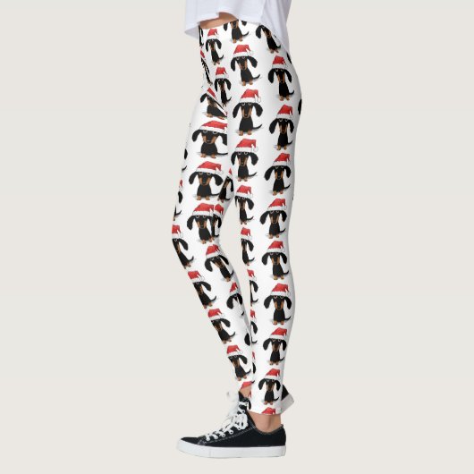 Sankt-Dackel-Weihnachtsmuster Leggings (Links)