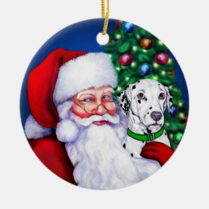 Sankt Dalmatiner an der Weihnachtsverzierung Keramikornament