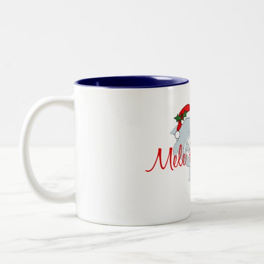 Sankt-Delphin Hawaiianer-Weihnachten Zweifarbige Tasse (Links)