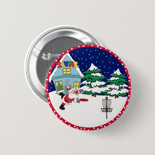 Sankt, die Disc-Golf spielt Button (Vorne & Hinten)