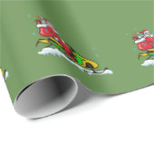 Sankt, die ein Snowmobile-WeihnachtsPackpapier Geschenkpapier (Rolleneckpunkt)