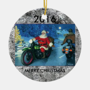 Sankt, die eine MotorradWeihnachtsbaumverzierung Keramikornament