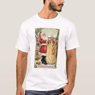 Sankt, die eine überfließende Tasche der T-Shirt
