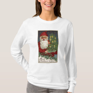 Sankt, die einen Candlelit Baum hält T-Shirt