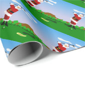 Sankt, die Golf spielt Geschenkpapier (Rolleneckpunkt)