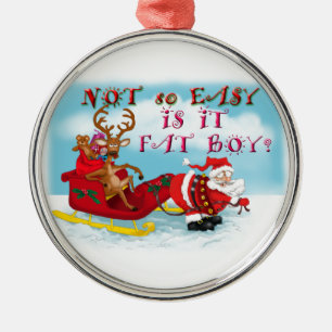 Sankt, die Ren zieht! Silbernes Ornament