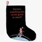 Sankt, die Sie vom Weltraum aufpasst! Kleiner Weihnachtsstrumpf (Vorderseite)