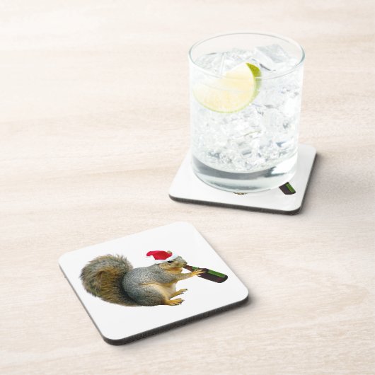 Sankt-Eichhörnchen-trinkendes Bier Getränkeuntersetzer (Rechte Seite)