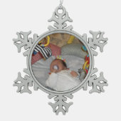 Sankt Engelchen Schneeflocken Zinn-Ornament (Vorderseite)